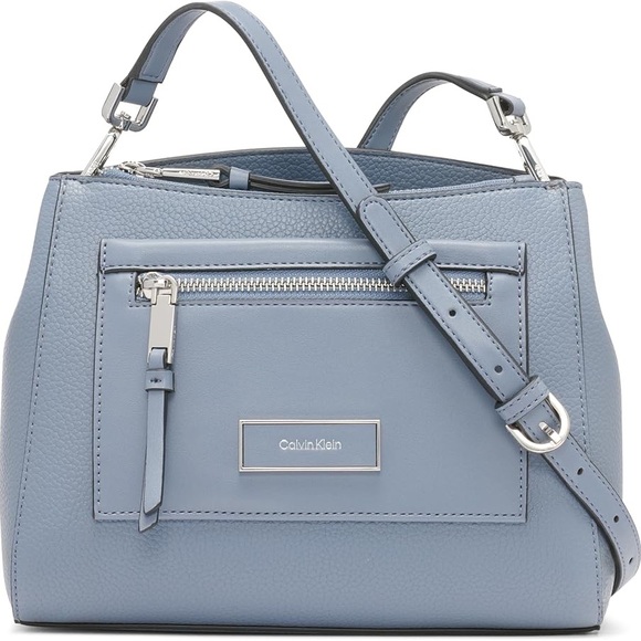 Calvin Klein Hadley Triple Compartment Crossbody Smokey Blue - Picture 1 of 9